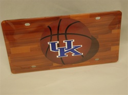 Acrylic Inlaid License Plate - Hardwood Court/UK logo