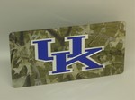 Kentucky Logo Camoflage Acrylic Inlaid License Plate