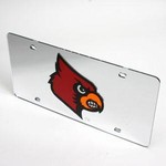 Louisville Cardinal Mirrored Acrylic Inlaid License Plate