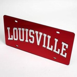 Red Mirrored Acrylic Inlaid Louisville License Plate