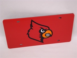 Louisville Cardinal Head Logo Acrylic Inlaid License Plate