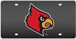 Louisville Cardinal Bird Carbon Fiber Inlaid License Plate - New!