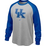 Nike Kentucky Wildcats Ash-Royal Blue Washed Waffle Long Sleeve Thermal T-shirt