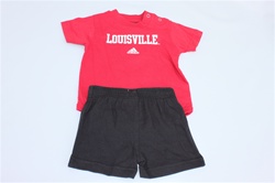 Louisville Cardinal adidias 2 piece short over Crew set