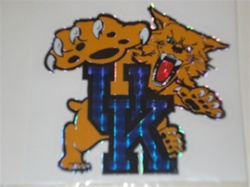 Kentucky Wildcats, holographix decal measures 3.6" x 5.3"