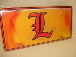 Louisville Cardinals On Fire Lenticular License Plate