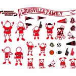 Louisville Cardinals Family Decals for Car Window