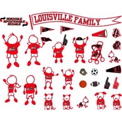 Louisville Cardinals Family Decals for Car Window