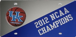 Kentucky Wildcats 2012 National Championship Mirrored Diagonal License Plate