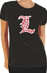 Louisville Cardinal Ladies Black Short Sleeve Polka Dot Tee Shirt