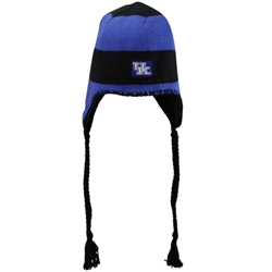 Columbia Kentucky Wildcats Royal Blue-Black On Fire Peruvian Swirl Performance Tassel Beanie