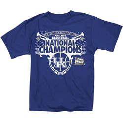 adidas Kentucky Wildcats National Champions Royal Short Sleeve Tee