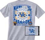 Kentucky Wildcats Roster National Champions Grey Short Sleeve Tee