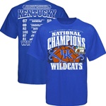 Kentucky Wildcats National Champions Royal Short Sleeve Tee