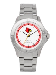 Louisville Cardinals Men’s Sport Bracelet Silver Dial Watch