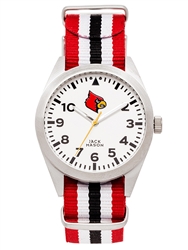 Louisville Cardinals Men’s Nato Striped Strap Watch