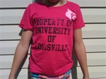 Louisville Cardinal Ladies Red Property of Design Tee