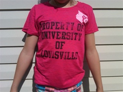 Louisville Cardinal Ladies Red Property of Design Tee