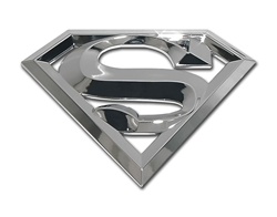 Superman Solid Chrome Auto Emblem