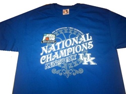 Kentucky Wildcats National Champions Royal Short Sleeve Tee