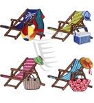 Beach Chairs Assorted Colors - 4 pcs set 16 ounce