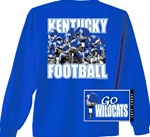 Kentucky Wildcats Royal Raised Helmet Long Sleeve Tee