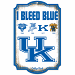 Kentucky Wildcats Wood Sign 11"x17" - I Bleed Blue Vault