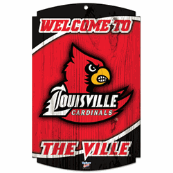 Louisville Cardinal 11"x17" Wood Sign