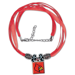 Louisville Cardinals Necklace with Ribbon LifeTiles Bead