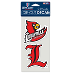 UNIVERSITY OF LOUISVILLE DIE CUT DECAL SET OF TWO 4" X 4"