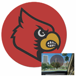 Louisville Cardinals Perforated 8" Window Decal