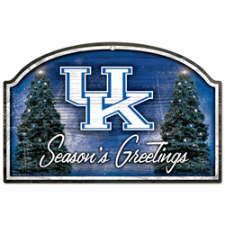 Kentucky Wildcats Seasons Greetings Wood Sign 11"x17"