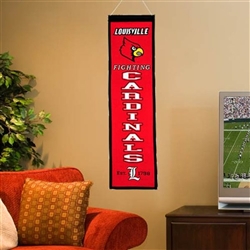 Louisville Cardinals Vertical Wool Heritage Banner - Red/Black